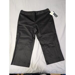 ATELIER Women's Comfort Waist Stretch Black Capri Crop Pants 14 NWT Career Work